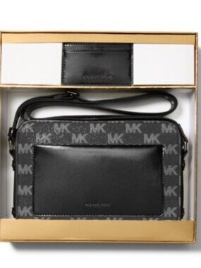 NEW Michael Kors Maeve Large East West Pocket Crossbody with Card Case NWT Black